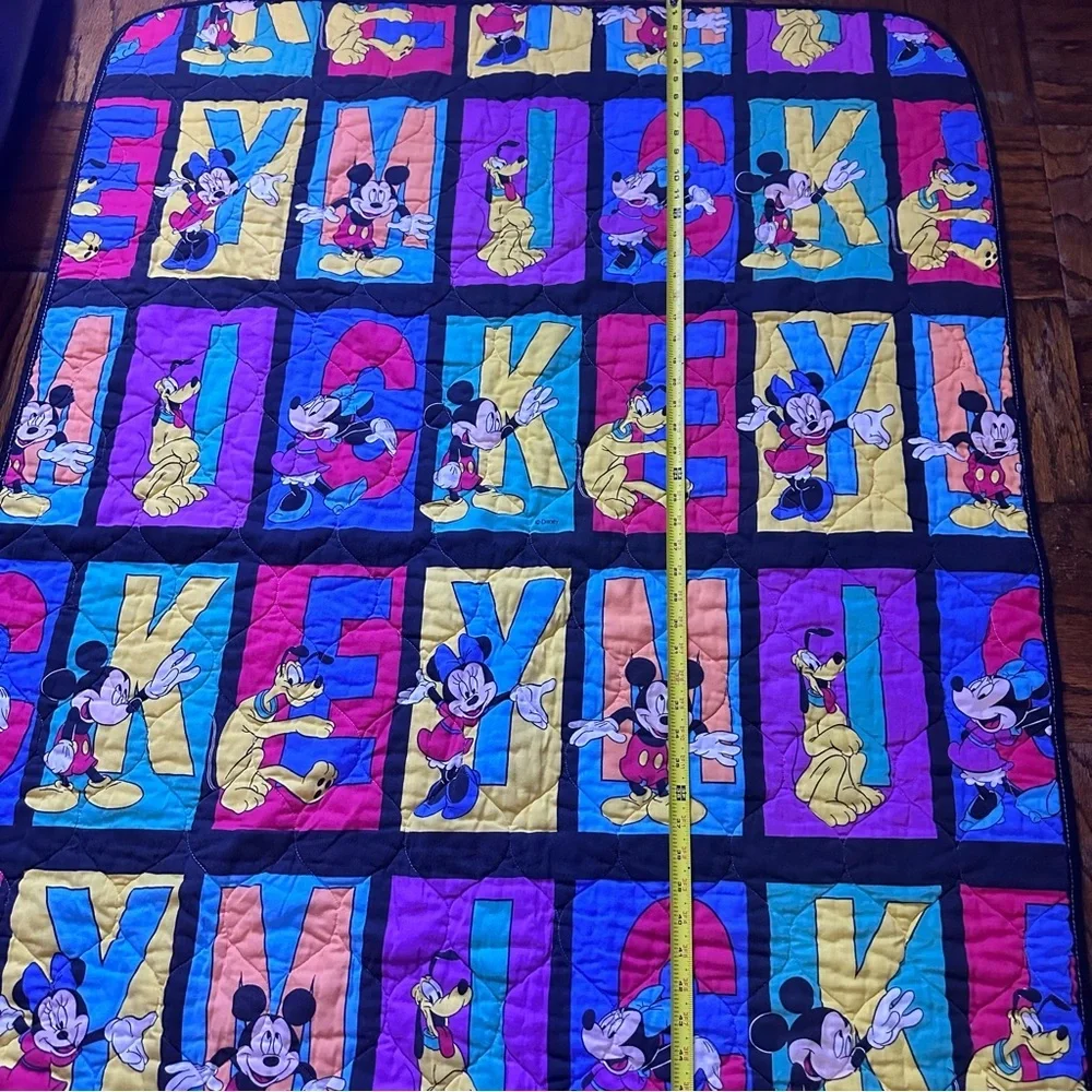 Disney Mickey Mouse Colorful Quilt - Blue, Red, Yellow size 40” x 52”